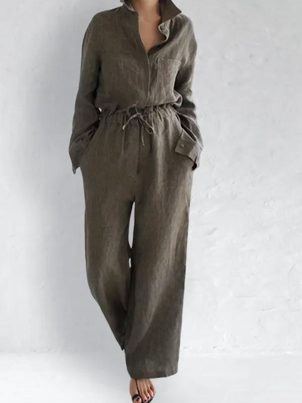 Casual Drawstring Waist Coverall