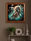 (US Local)Paint By Numbers Kit On Canvas DIY Oil Art Girl Picture Home Wall Decor40x40cm
