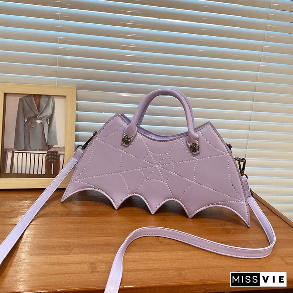 Spider Web Print Bat Irregular Crossbody Bag