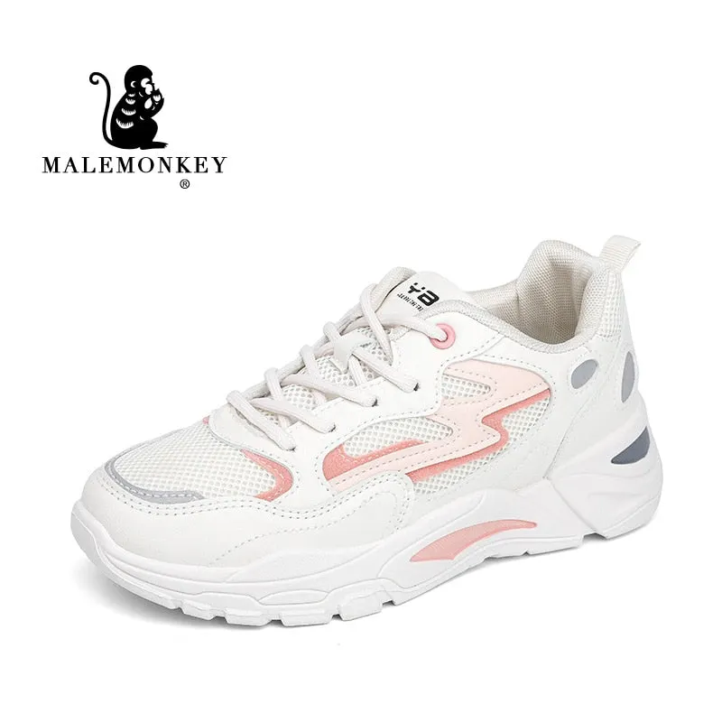Platform Sneakers Women Cacual Shoes 2022 Spring Autumn Student Shoes Breathable Non Slip Running Sport Shoes White Female Shoes