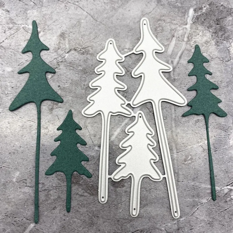 Christmas Trees Metal Cutting Dies Stencil Scrapbooking DIY Album Stamp Paper Card Embossing Decor Craft New for 2020