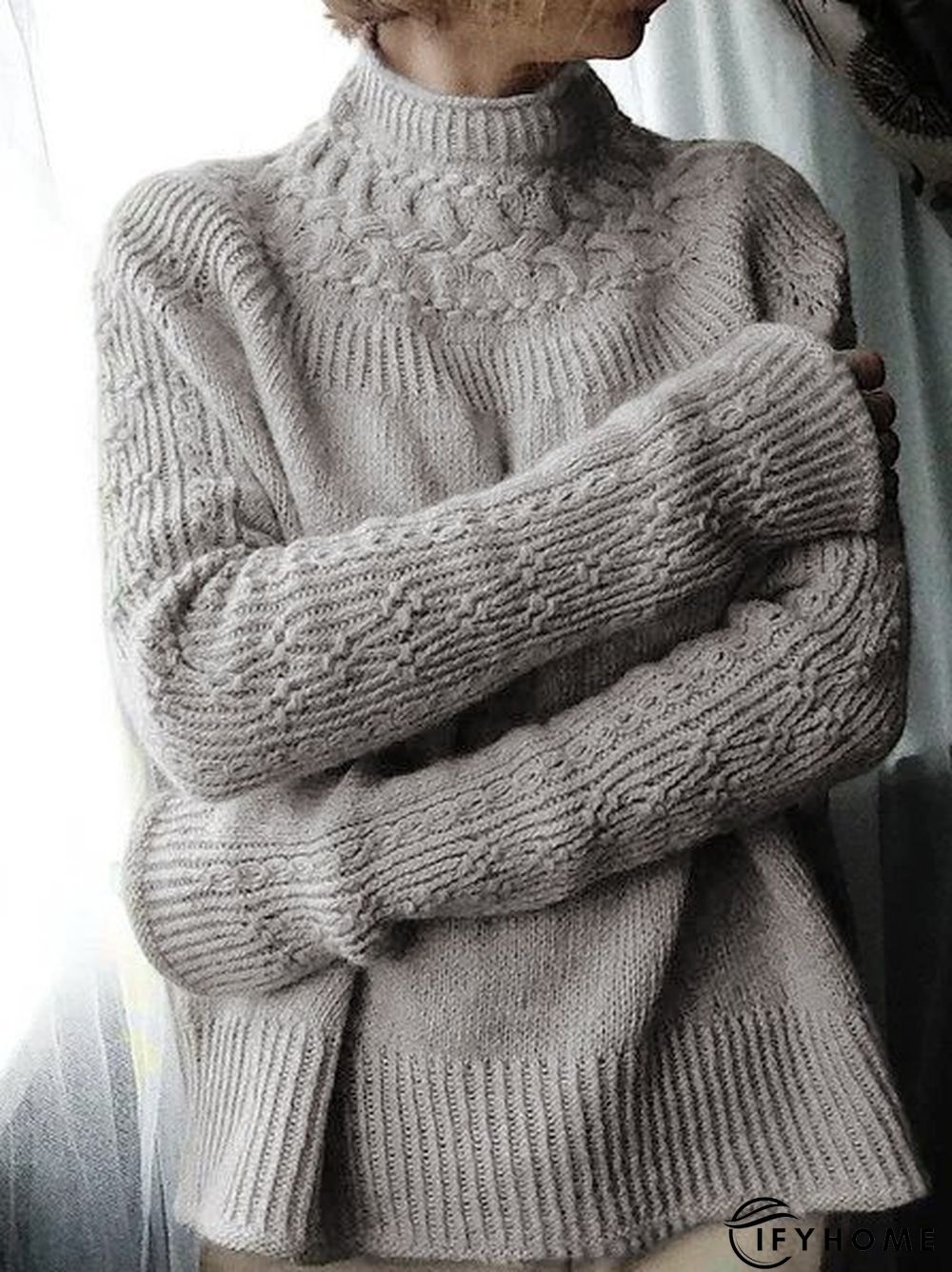 Knitted Plain Casual shirt & Top | IFYHOME