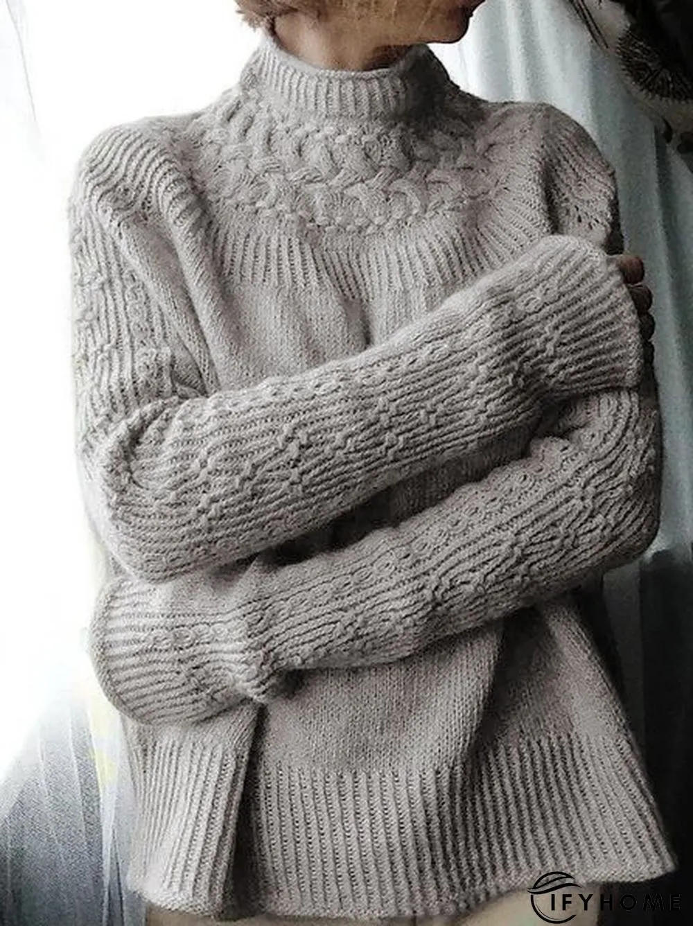 Knitted Plain Casual shirt & Top | IFYHOME