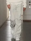 American Retro Gray Paratrooper Pants Men's Spring And Autumn Niche Pleated Slim Pants Straight Loose Paris Buckle Casual Pants