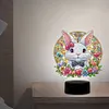 Acrylic Double Sided Bunny Diamond Painting LED Night Light for Easter Decor