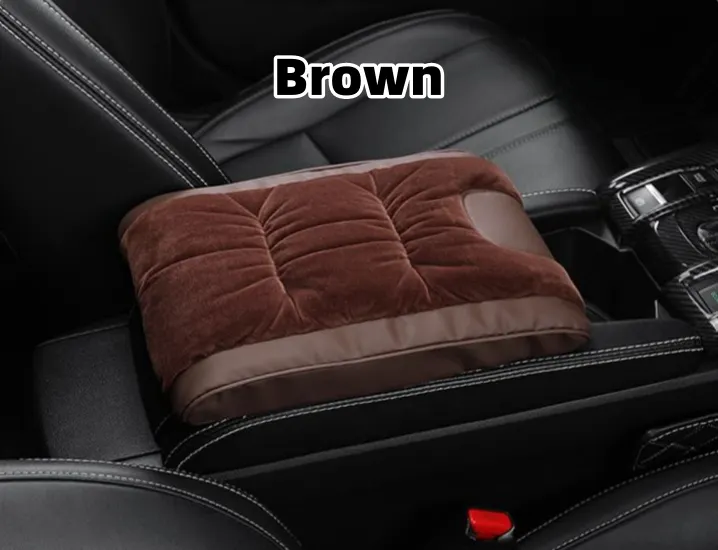 Car leather flannel raised armrest box mat (Special Car LOGO) (Widened Version)