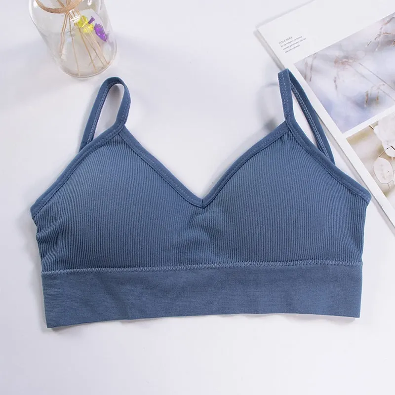 Open Back Tank Top Brassiere Comfortable Seamless Bra For Women Wirefree Underwear Soft Sexy Bralette Backless Bras