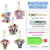 6Pcs Diamond Art Keyring Set Double Sided Cartoon Special Shaped (Elephant)
