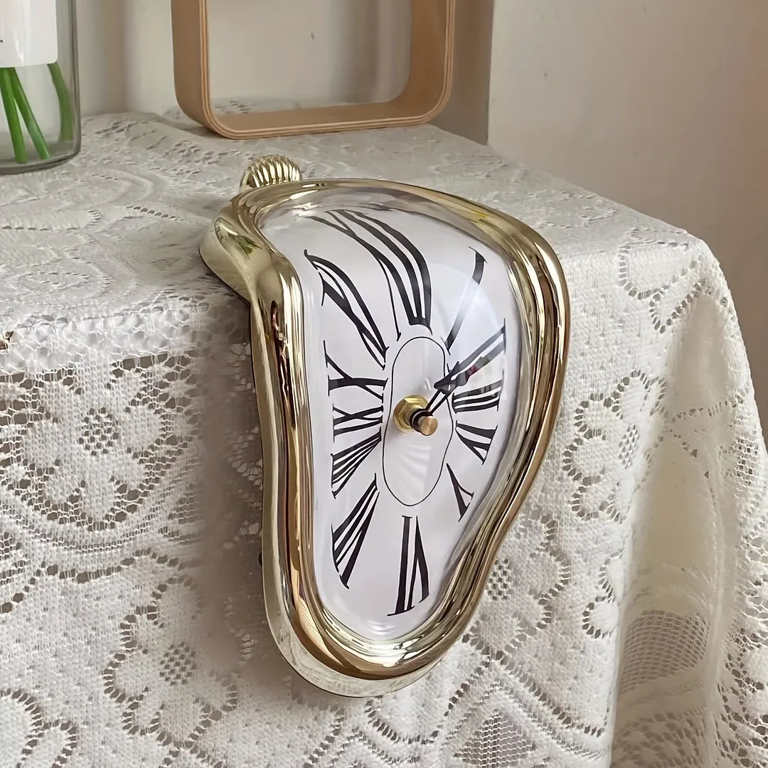Sdrawing Silent Minimalist Roman Numeral Clock - Vintage Creative Twist Wall Clock for Home Bedroom Living Room