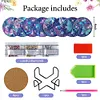 8pcs/set DIY Diamond Painting Coasters Kits Acrylic Full Drill Coaster(Purple Butterfly)