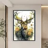 (Big Size) Deer With Flowers - 11CT Stamped Cross Stitch 40*60cm/15.75*23.62in