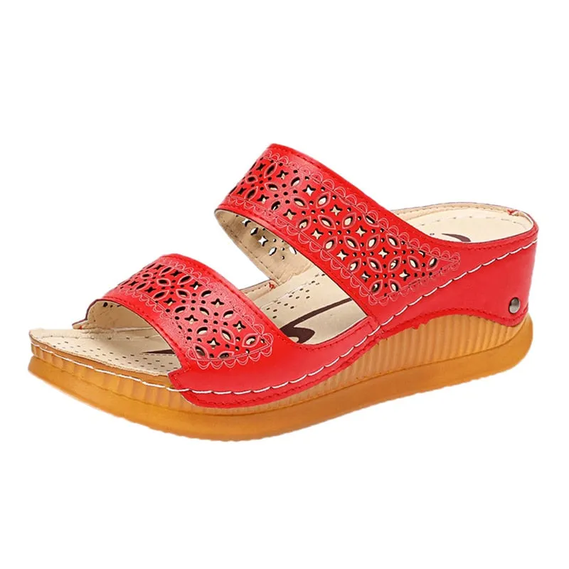 2022 Sandals Women Comfortable Open Toe Beach Sandals Women Shoes Outdoor Female Slippers Slip On Wedge Sandals Footwear Slides