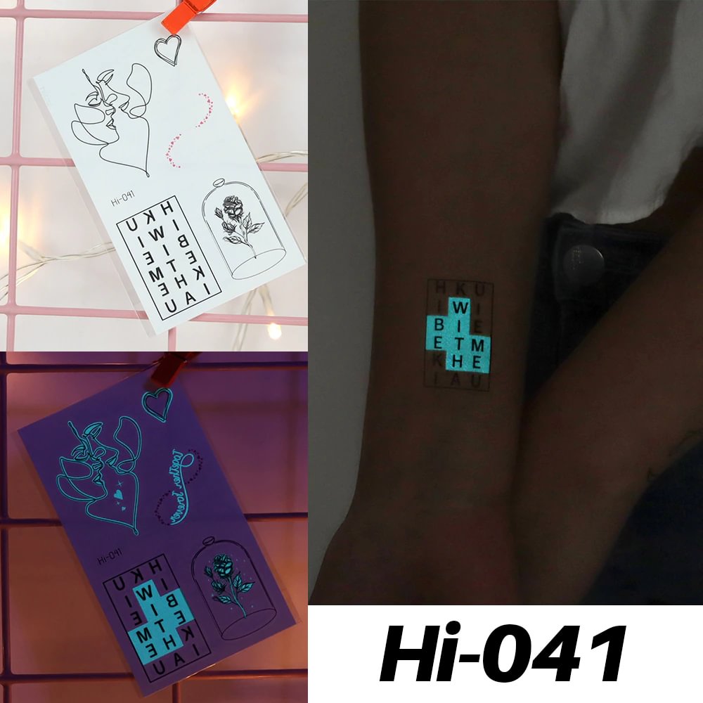 Sdrawing Luminous Tattoo Hand Finger Starry Star Universe for Kids Fake Tattoo Glowing In Dark Waterproof Temporary Tattoo Stickers