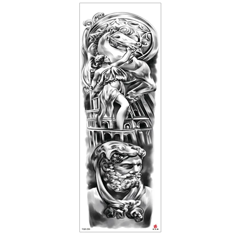 temporary tattoos for men robot full arm sleeve tattoo mechanical lion tiger waterproof tatto fake tatoo stickers body tatoo art