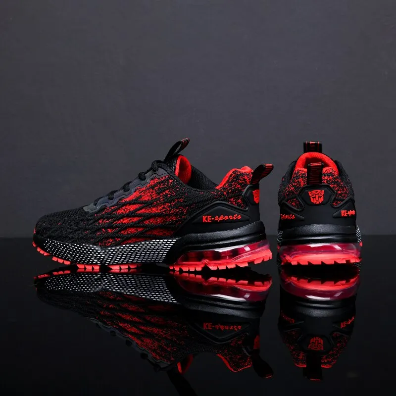 Fashion Men's Breathable Running Shoes High Quality Air Sole Cushioning Sneakers Outdoor Wear-resistant Reflective Jogging Shoes