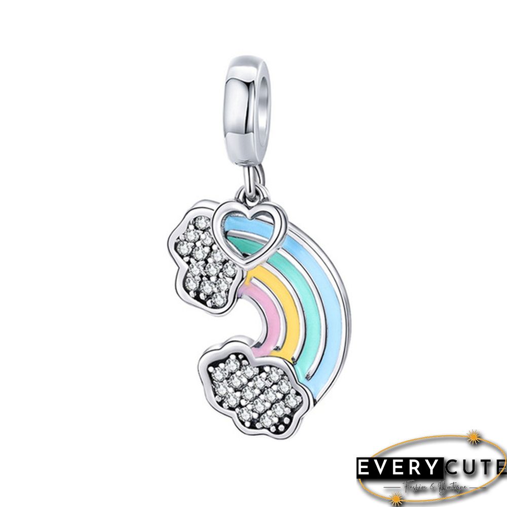 NEW Fashion Jewelry Making 925 Sterling Silver Rainbow bicycle unicorn Butterfly Arrow Heart Pendants for Necklace European charms Silver beads for bracelet DIY Christmas