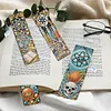 (US Local)8Pcs DIY Skull Diamond Painting Art Bookmarks with Crystal Pendants for Gift