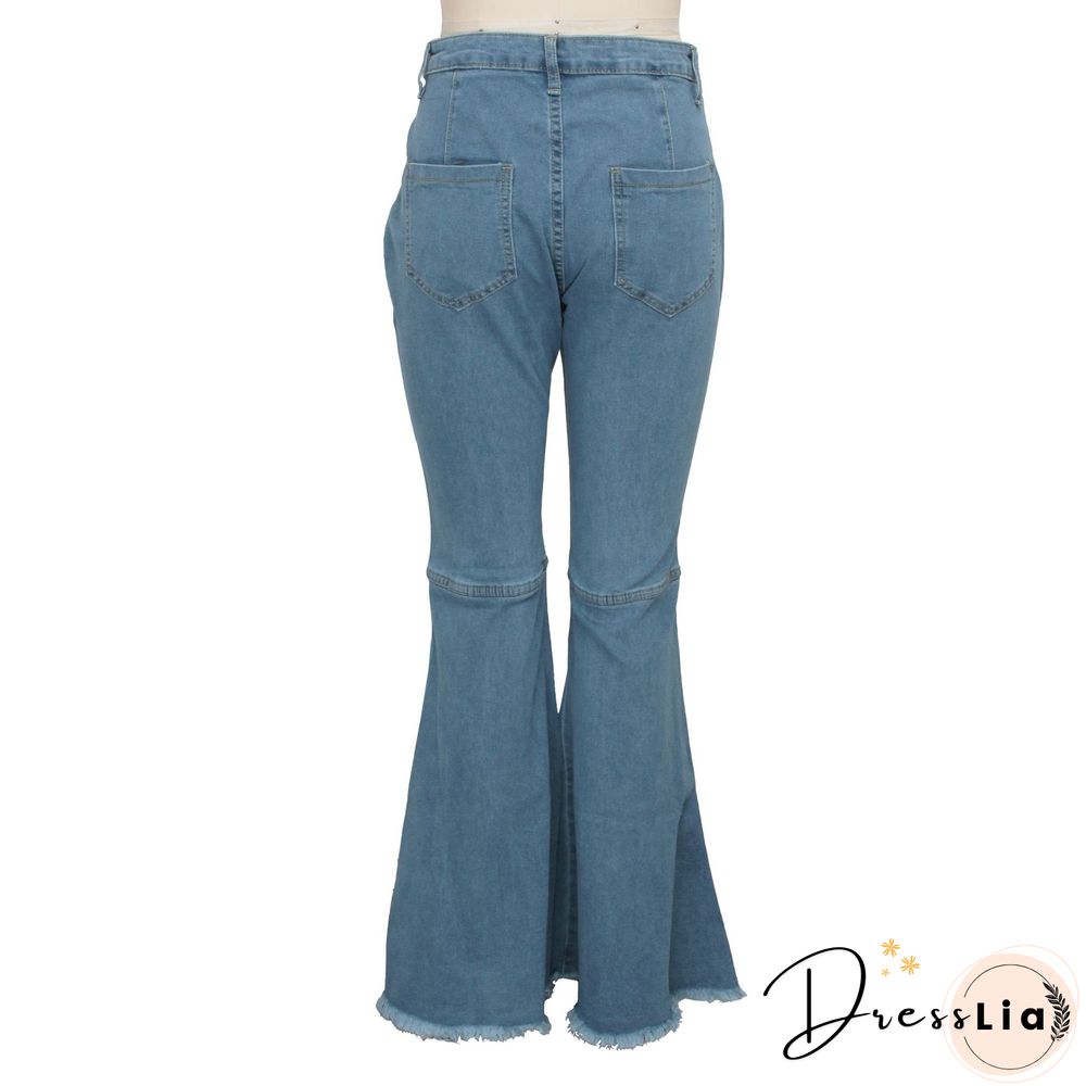 High Waist Stretch Plus Size Flare Jeans Pants