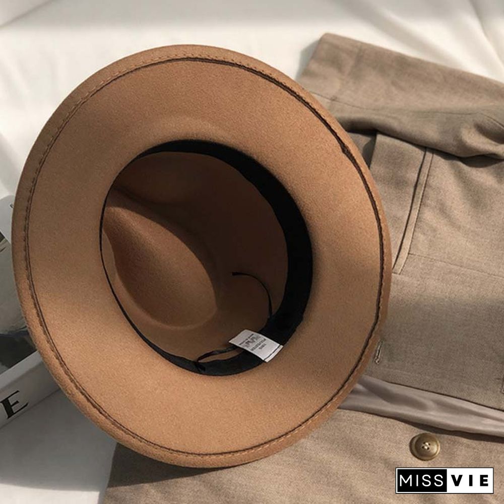 Vintage Pure Color Fedora Hat