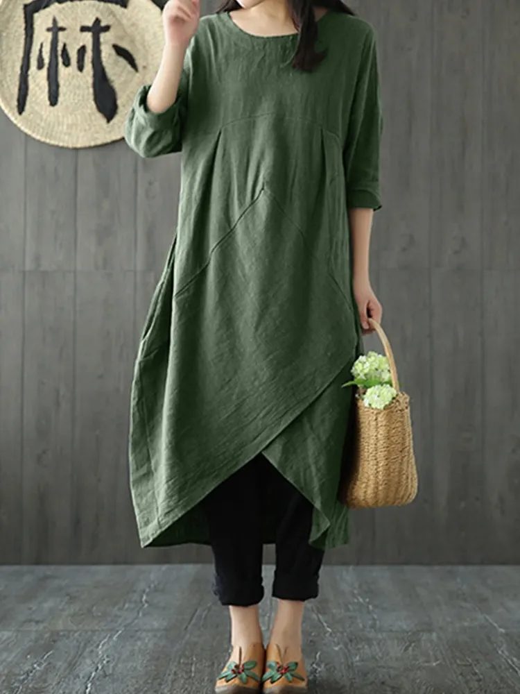Cross Slit Bottom Cocoon Maxi Dress