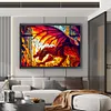 >SALE<Full Embroidery Cotton Thread 11CT Print Stain Glass Dragon Cross Stitch 60x45cm