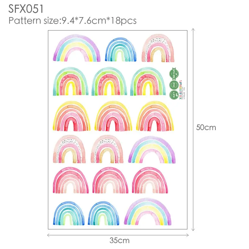 Rainbow Wall Stickers For Kids Rooms Nordic Bohemia Style Decorative Sticker Children Wall Stickers For Children's Room Girl