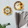 2Pcs Diamond Painting Ornament with Clock Function Hanging Clock Art Craft Decor