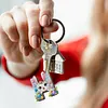 (US Local)PET Double Sided Special Shaped Easter Alphabet DIY Diamond Painting Keychain