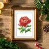 12pcs Flower DIY Mini Round Diamond Painting Set Decor No Frame 15x18cm