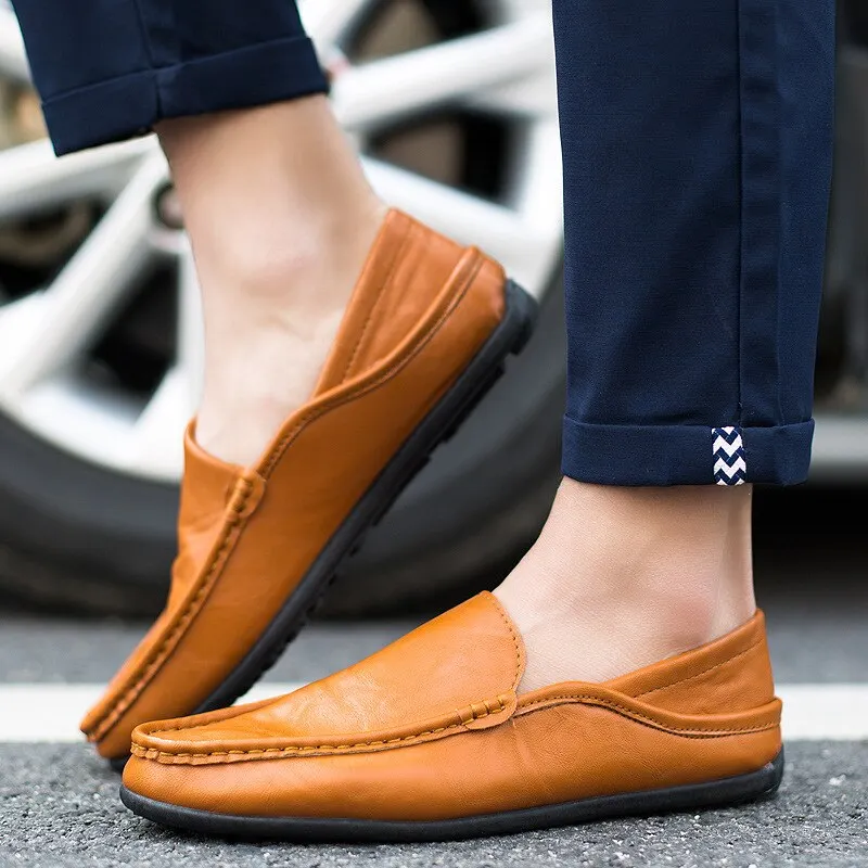 Men loafers Shoes Man 2020 New Fashion Comfy Slip-on drive Moccasins Footwear Male Brand Leather Boat Shoes Men Casual Shoes
