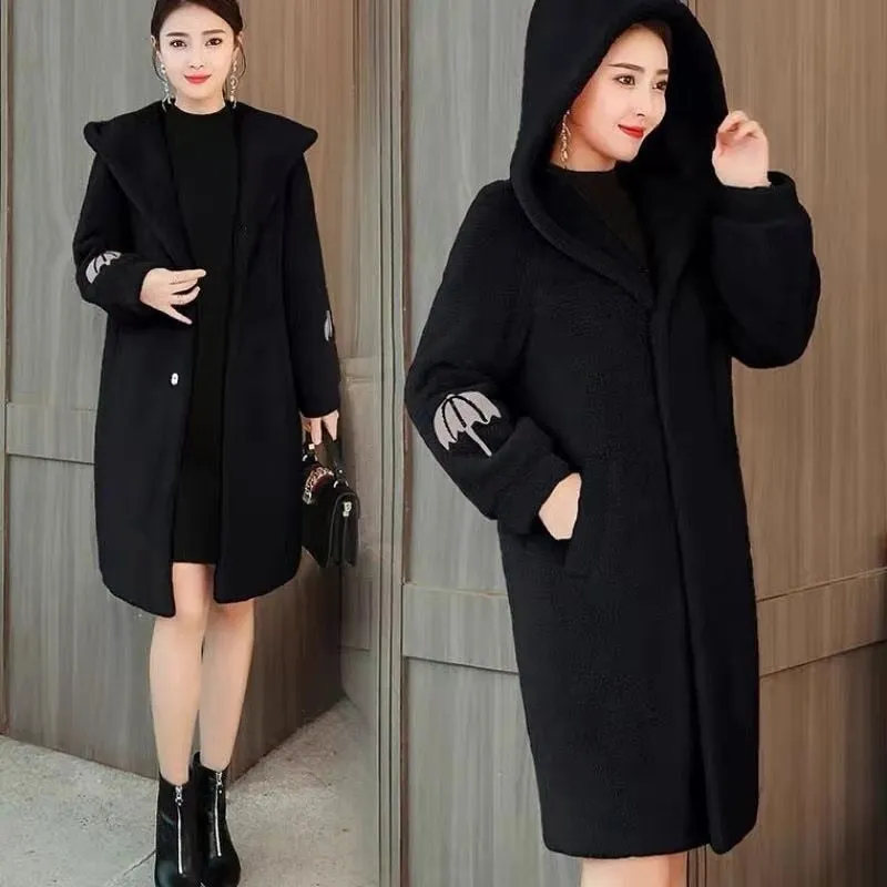 Women's coat autumn and winter cashmere medium length spring and autumn foreign style windbreaker new versatile women's woolen