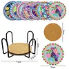 Diamond Painting Coaster DIY Animal Cup Cushion Table Placemat(8 Piece Set 1 Rack)