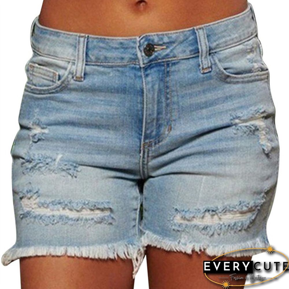 Plus Size Womens Ladies High Waist Short Jeans Shorts Denim Pants