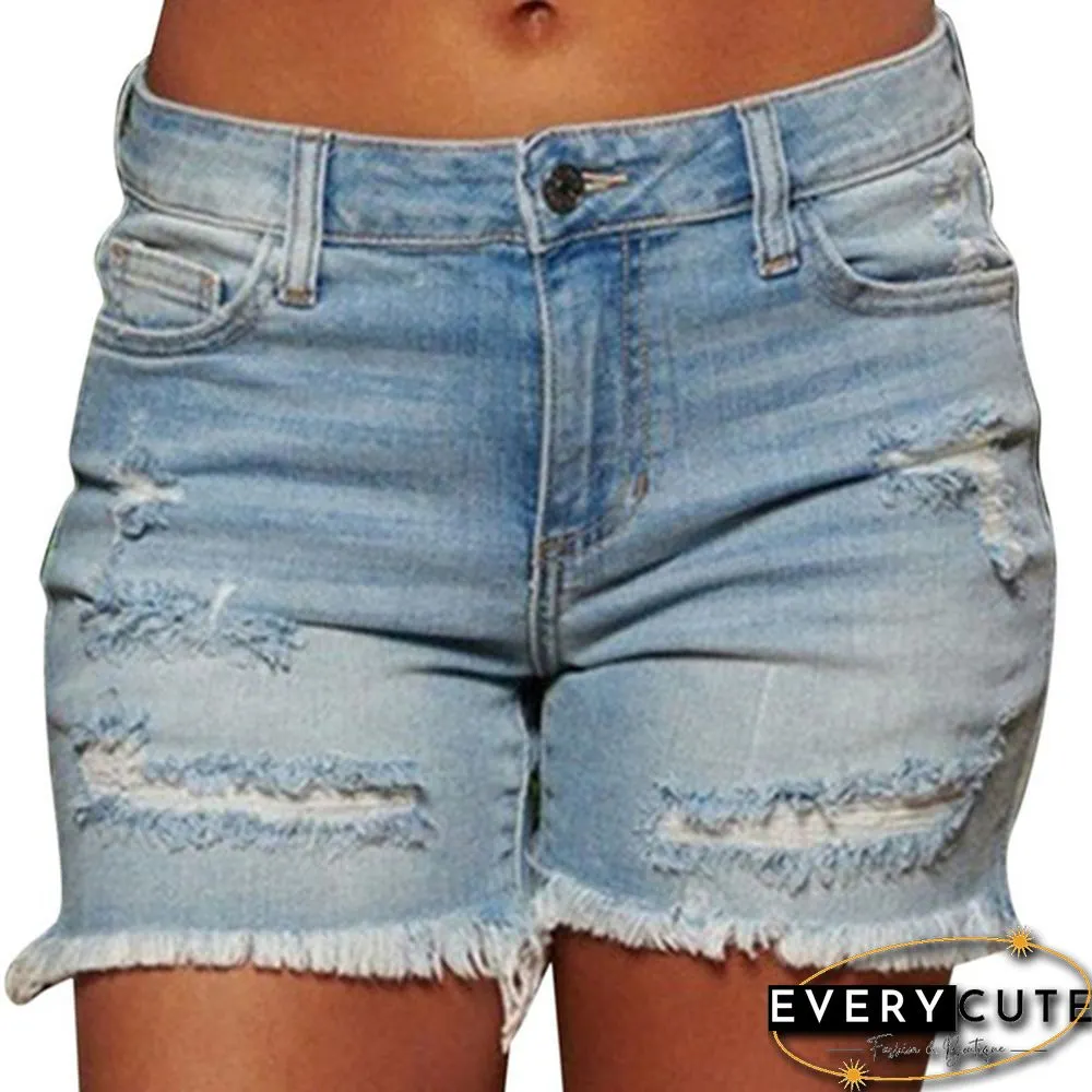 Plus Size Womens Ladies High Waist Short Jeans Shorts Denim Pants