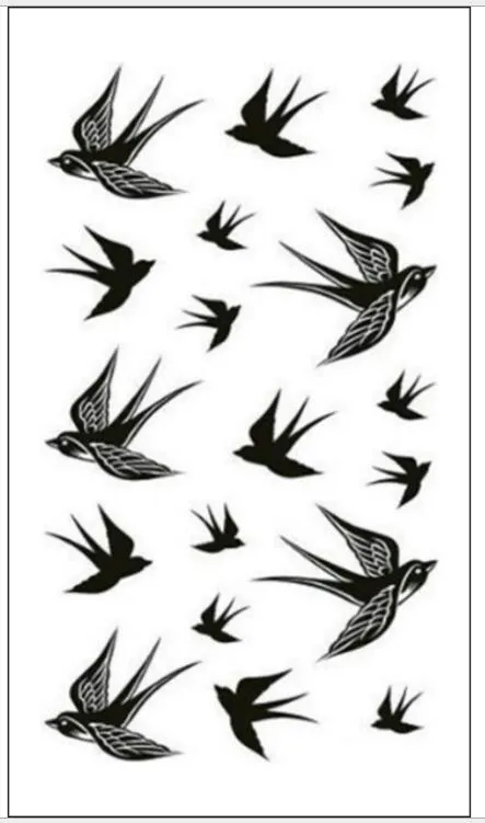 Waterproof Temporary Tattoo Sticker Swallow fly bird Flash Tatoo Fake Tatto arm leg Wrist Foot hand For Girl Men Women kids