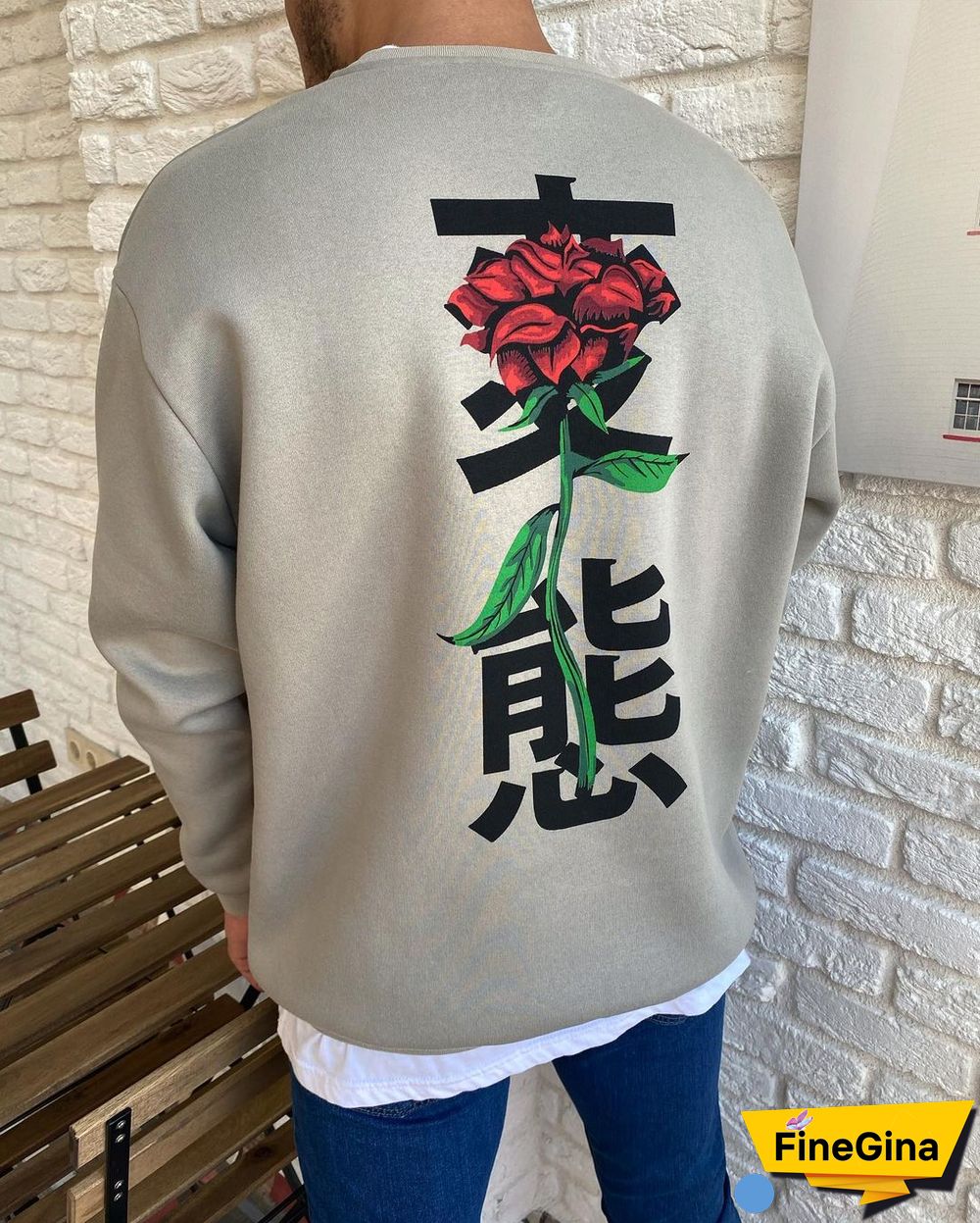 Mens Vintage Basic Long Sleeve Sweatshirt