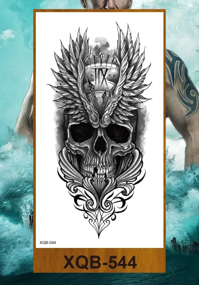 Tattoo Sticker Tribal Mighty Tiger Tatoo Men Women Africa Serengeti Lion Temporary Tattoo Black Indian Warrior Waterproof Flash
