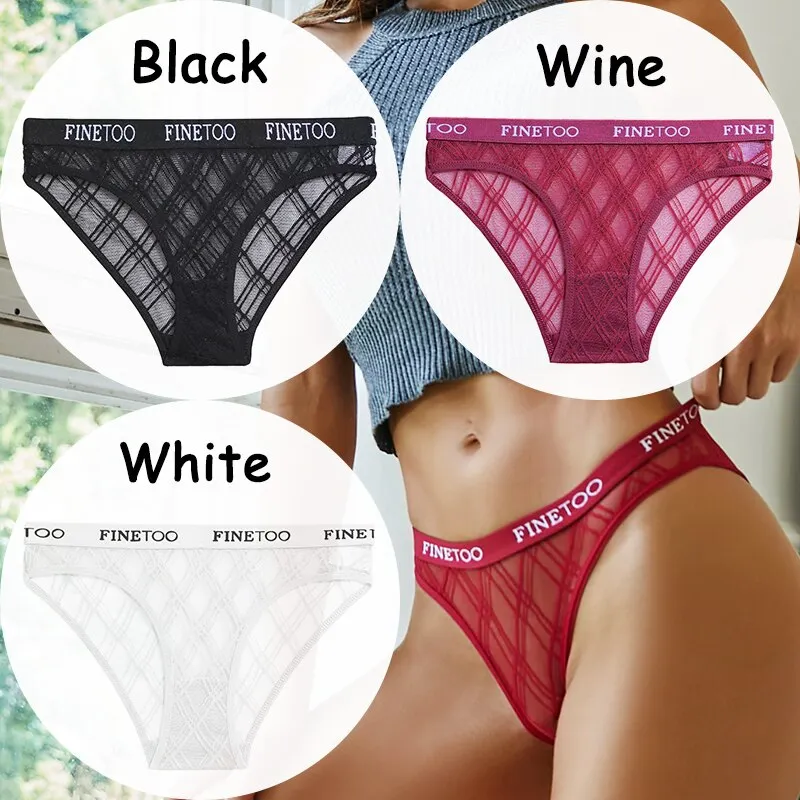 Billionm Lace Panties Women's Underwear Perspective Sexy Panties Female Underpanties Mesh Briefs Girls Intimates Lingerie M-XXL