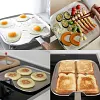 Stainless Steel Square Frying Pan/Grill Pan 304 Home Use Uncoated with Wooden Handle, Three-layer Structure with Aluminum Core, Suitable for Home and Outdoor Extra Large Flat Cooking Tray, All Stovetops