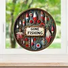 (US Local)DIY Outdoor Fishing Diamond Art Pendant Window Hanging Art for Home