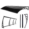 [US Local Warehouse] Awning for Door Entrance 118x39 Inch Rain & Snow Protection Window Awning Door Canopy with Aluminum Alloy Bracket Overhead Modern Polycarbonate Cover for Patio/Porch/Deck