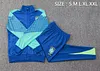 2024 Brazil Long Zip Jacket Blue Football Jersey 1:1 Thailand Quality