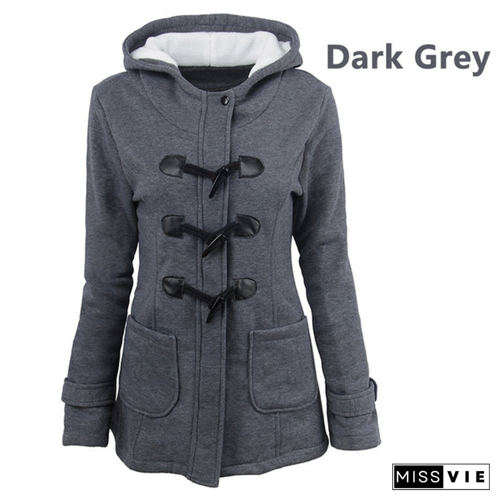 Women Winter Coat Casual Jacket Warm Outwear Wool Parka  Size S-6XL