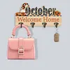 (US Local)Wooden October DIY Diamond Art Craft Wall Hooks for Beginners Adults