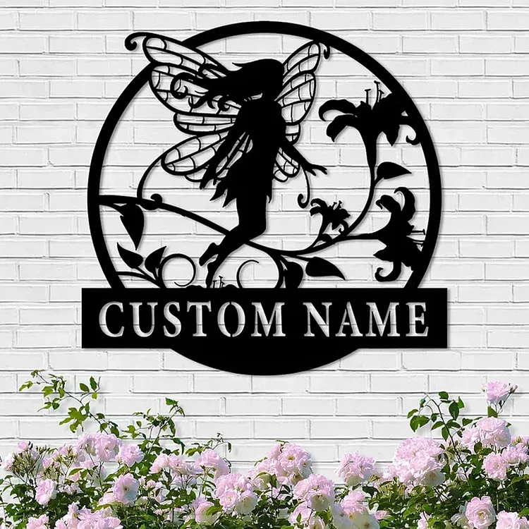 Personalized Fairy Garden Sign - Custom Metal Fairy Garden Stake - Personalized Garden Signs for Flower Beds - Outdoor Yard Decor - Personalized Metal Signs for Outside