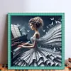 (Multi Style)Piano Girl-Full Embroidery 3 strands 11CT Stamped Cross Stitch-50*50CM
