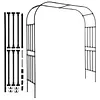 [US Local Warehouse] 7.87ft Garden Arch Trellis for Climbing Plants Metal Arch Frame Pumpkin Archway Outdoor Garden Arbors and Arches for Halloween Christmas Birthday Party Baby Shower Decoration (300x240x50cm)