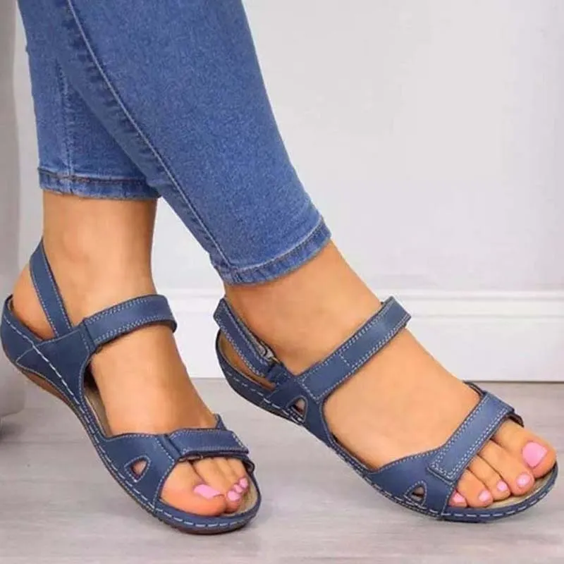 Qengg Women Summer Open Toe Comfy Sandals Super Soft Sole Premium Orthopedic Low Heels Women Sandals