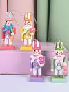 4Pcs Easter Bunny Nutcracker Cute Little Rabbit Pendant for Holiday Decoration