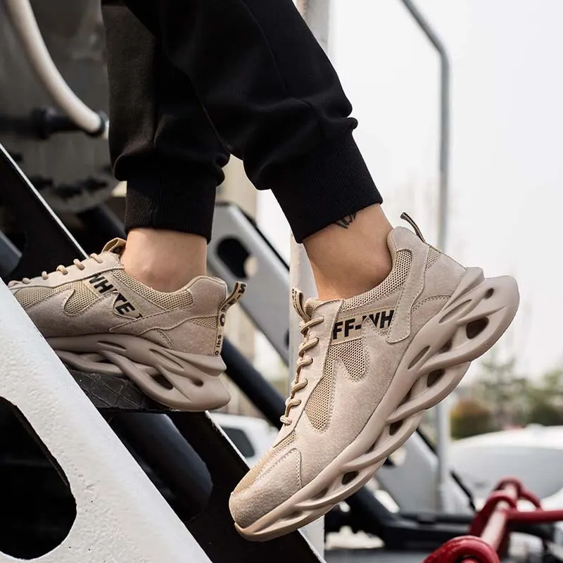 Safety Work Shoes With Steel Toe Cap Rubber Outsole Puncture-Proof Boots Outdoor Lightweight Oil Resistance Cushion Sneakers